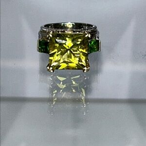 NWOT Gems En Vogue Sterling Silver Palladium Genuine Gemstone Designer Ring Boho